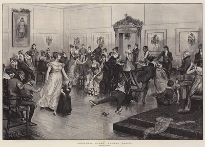 Kerstspellen, muzikale stoelen door Frederick Barnard